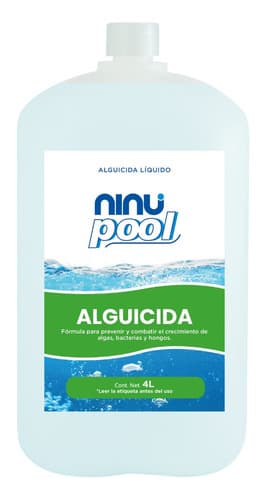 Alguicida elimina algas en albercas piscinas 4 litros turquesa