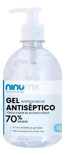 Gel antibacterial 70% alcohol 500 ml botellita