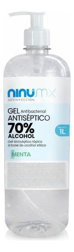 Gel antibacterial con dosificador 1 litro con 70% alcohol