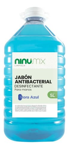 Jabon liquido para manos antibacterial desinfectante 5l aroma mora azul
