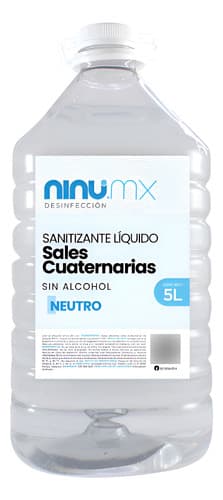 Liquido sanitizante sin alcohol sales cuaternarias 5l neutro, sin aroma