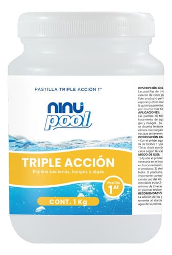 Pastillas de cloro de 1 pulgada 1 kilogramo blanco