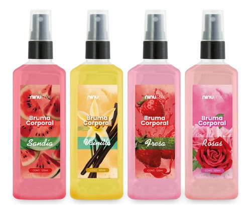Set de 4 body mist para mujer con aromas frutales