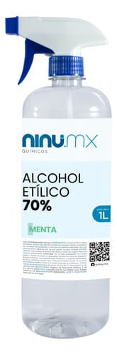Solución sanitizante 1 l alcohol al 70% con atomizador fragancia menta
