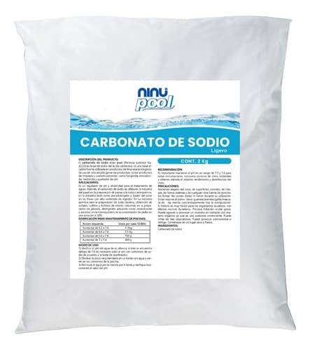 Carbonato de sodio 2 kg, nivelador de pH, Ninu