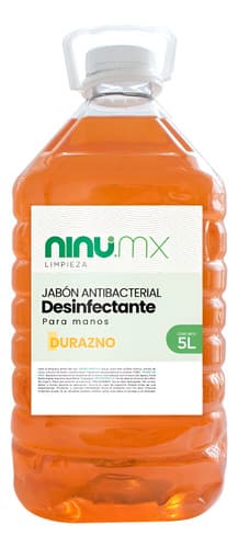 Jabón líquido antibacterial para manos 5 L, durazno, Ninu