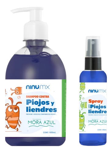 Kit shampoo y spray repelente de piojos 625 mL, Ninu