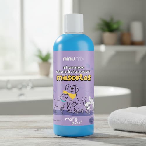 Shampoo y acondicionador para perro 1 L, mora azul, Ninu